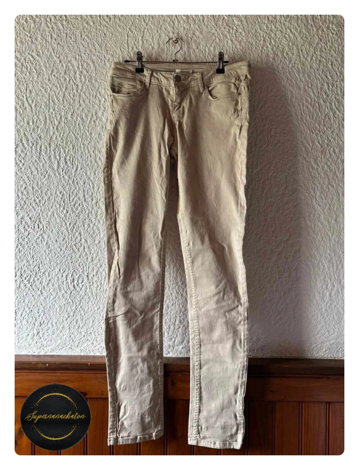 Joli Pantalón Slim Promod Beige Sable - Talla S / 36 – photo 2